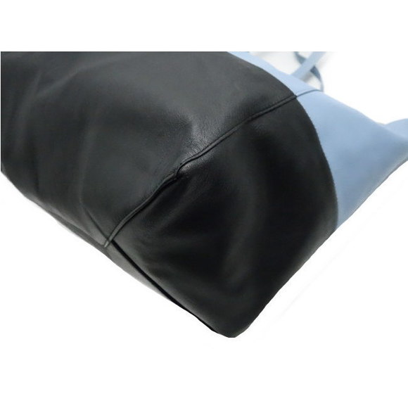 Celine Horizontal Cover Tote Bag Lambskin Bicolor Light Blue Black - Picture 5 of 8
